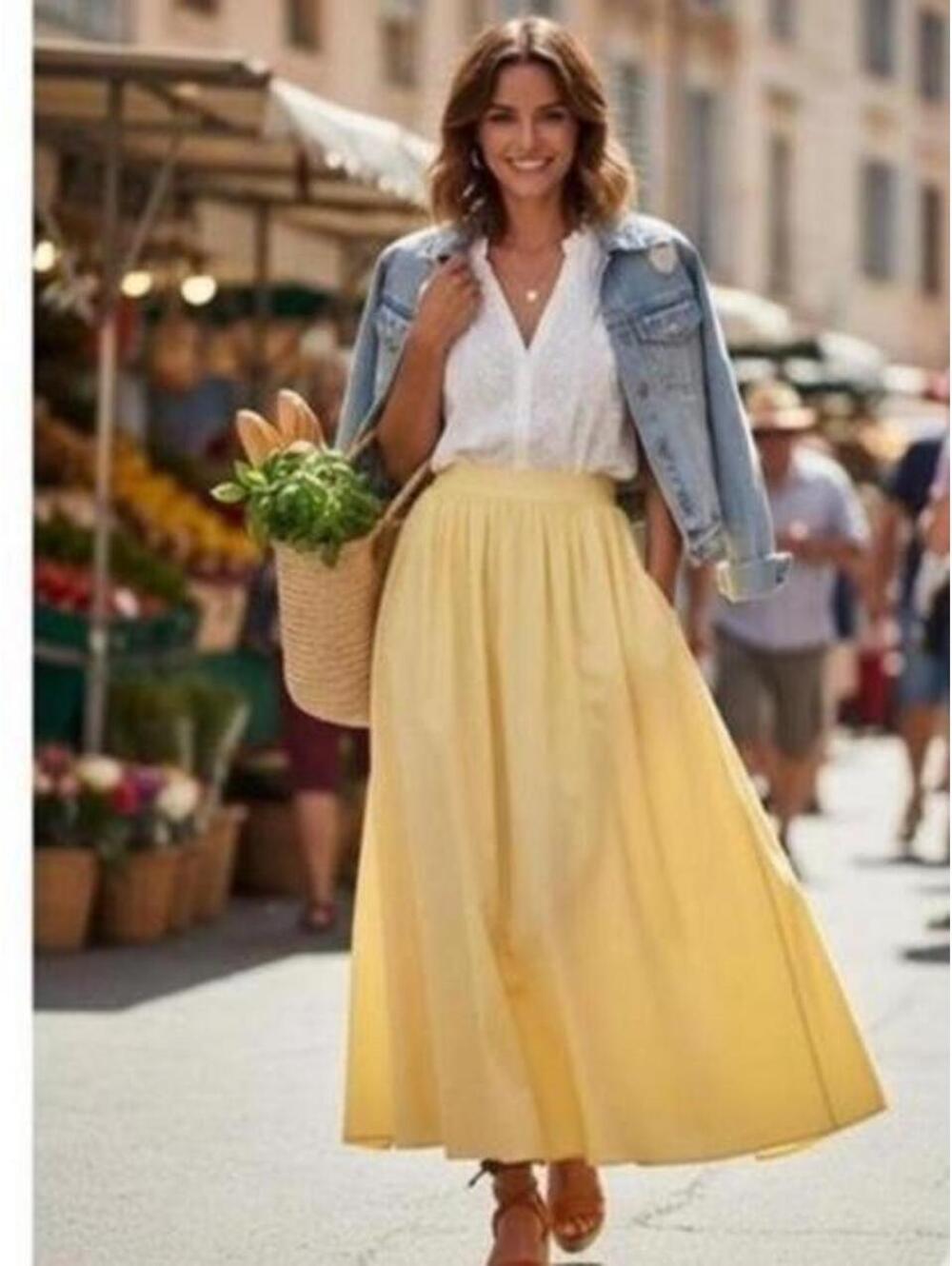 Princess Polly Women's Yellow and Cream Skirt